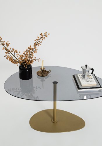 NORDVÄRK Porto sofabord, mrkegrGuld