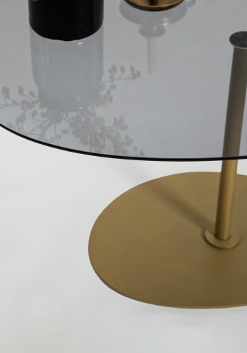 NORDVÄRK Porto sofabord, mrkegrGuld