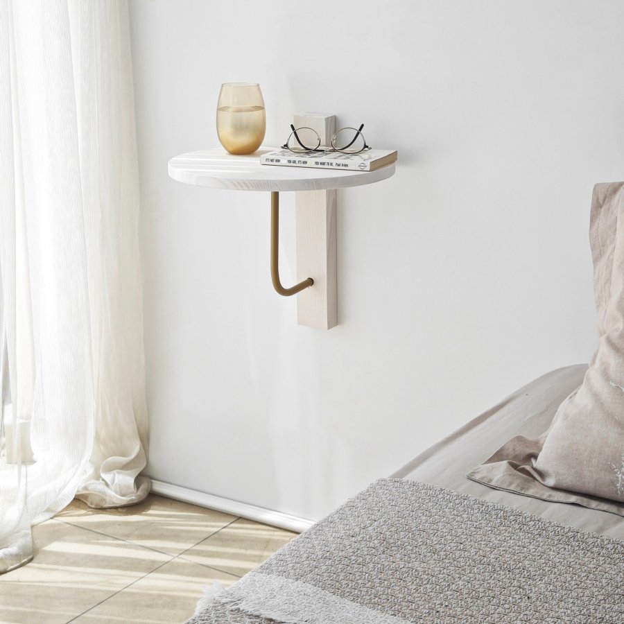 NORDVÄRK Reve vghylde - hvid tr og guld metal