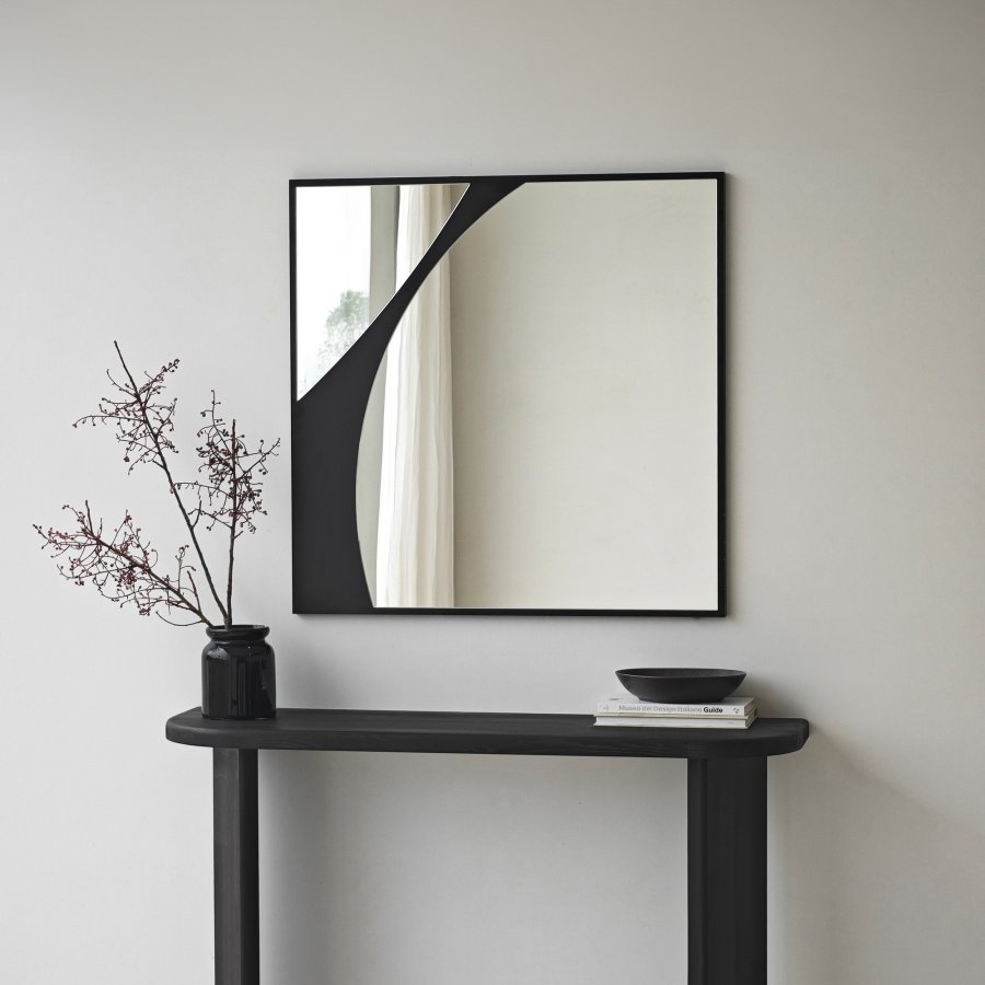 NORDVÄRK Abstrakt spejl, sort