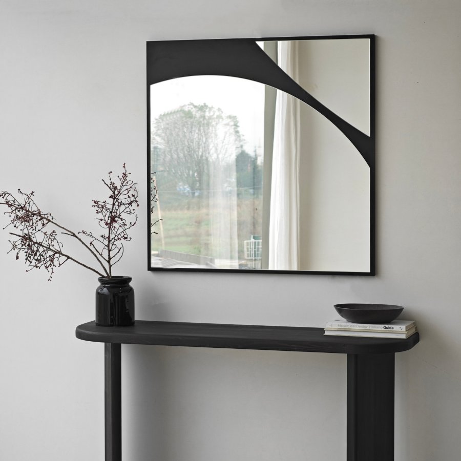 NORDVÄRK Abstrakt spejl, sort