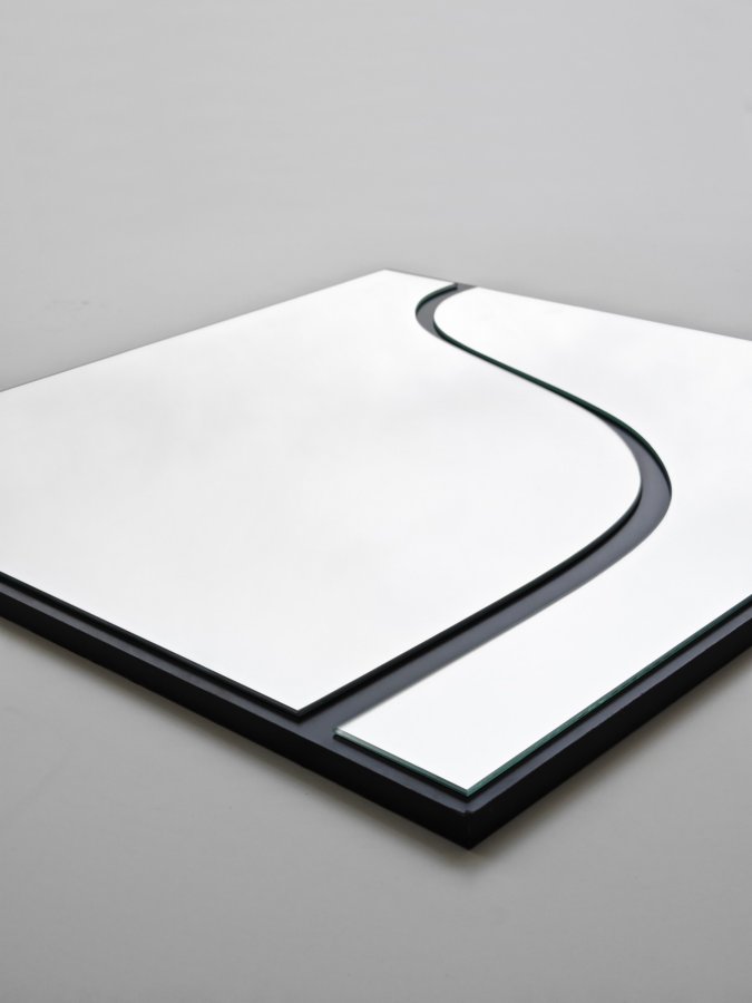 NORDVÄRK Abstrakt spejl, sort