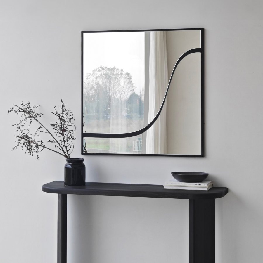 NORDVÄRK Abstrakt spejl, sort