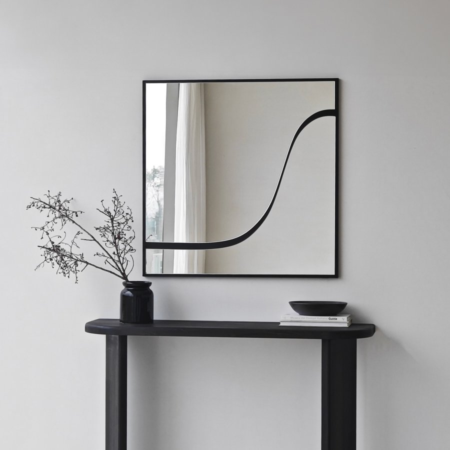 NORDVÄRK Abstrakt spejl, sort