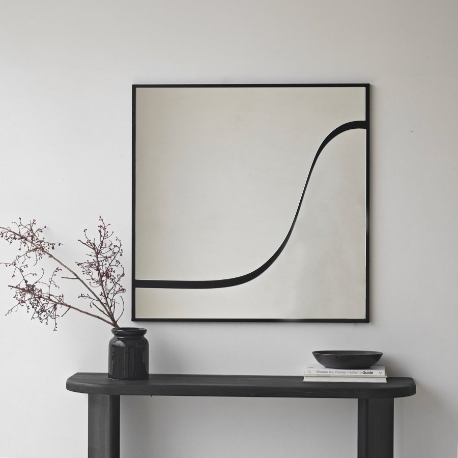 NORDVÄRK Abstrakt spejl, sort