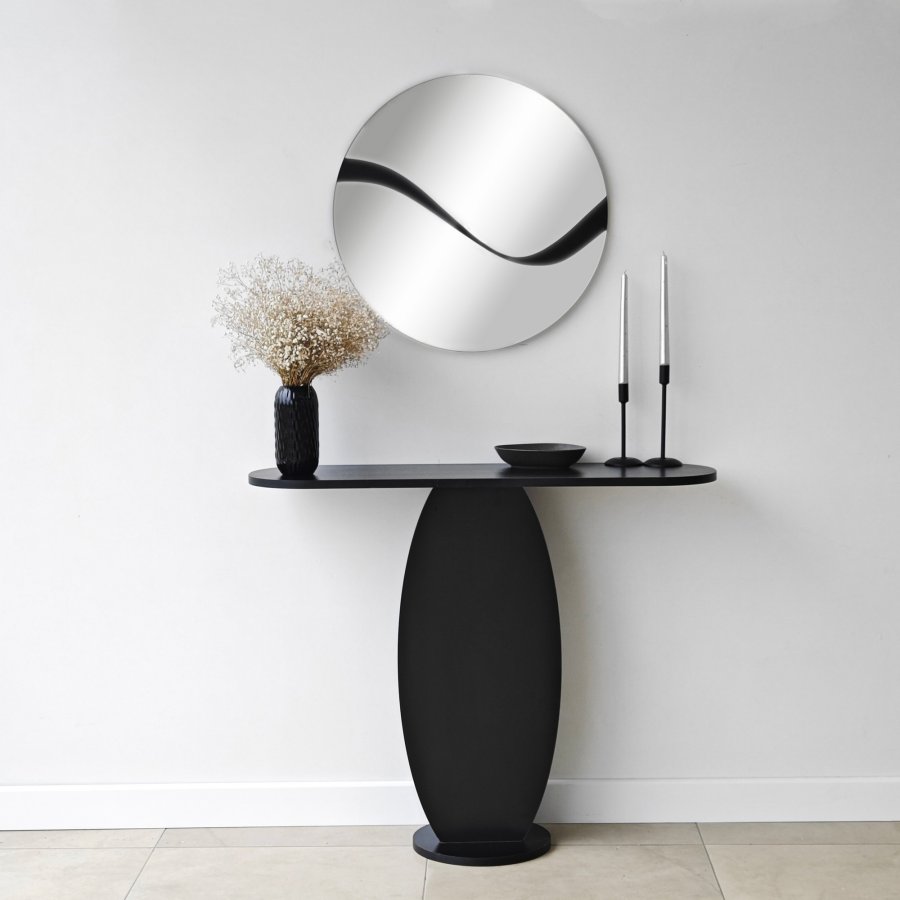 NORDVÄRK Abstrakt spejl, sort