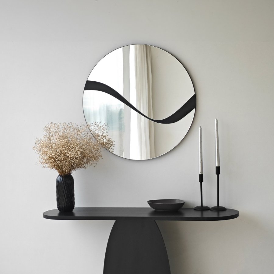 NORDVÄRK Abstrakt spejl, sort
