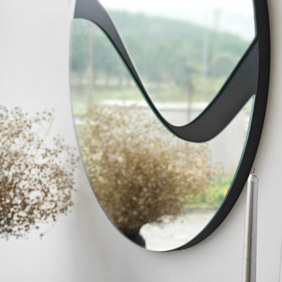 NORDVÄRK Abstrakt spejl, sort
