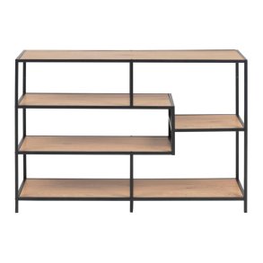 ACT NORDIC Seaford reol, m. 4 hylder - natur mat vild eg ru papir og mat sort stl