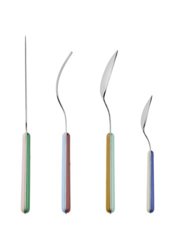 BROSTE COPENHAGEN Marstal bestik - rustfrit stl og multifarvet plastik (st med 8)