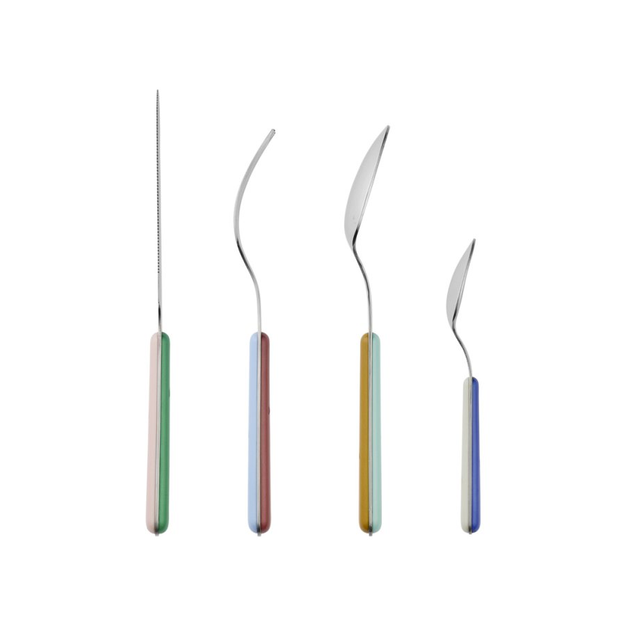 BROSTE COPENHAGEN Marstal bestik - rustfrit stl og multifarvet plastik (st med 8)