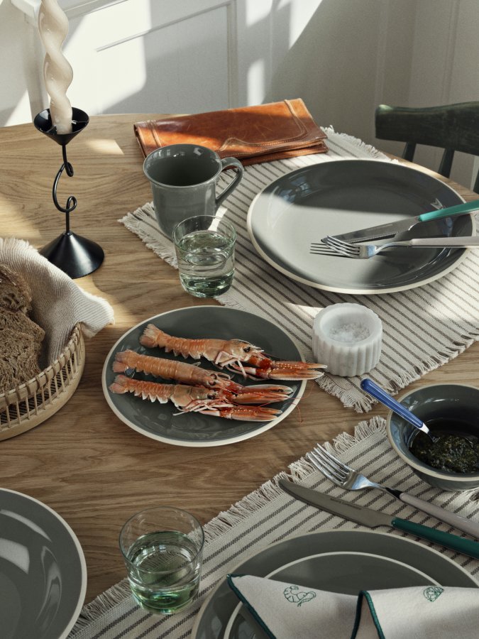 BROSTE COPENHAGEN Marstal bestik - rustfrit stl og multifarvet plastik (st med 8)