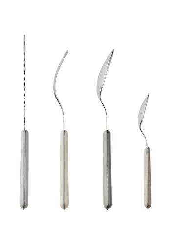 BROSTE COPENHAGEN Marstal bestik - rustfrit stl og grey tones plastik (st med 8)