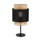 TK Boho bordlampe - natur rattan og sort stof/metal