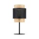 TK Boho bordlampe - natur rattan og sort stof/metal