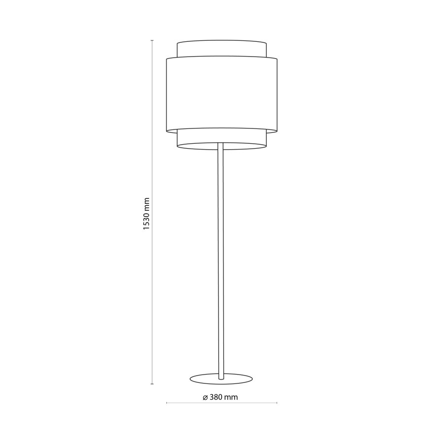 TK Boho gulvlampe - natur rattan og sort stof/stl