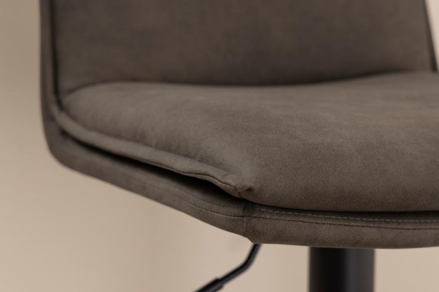 ACT NORDIC Flynn barstol, m. rygln, drejefunktion, gaspatron, fodsttte - grbrun stof og sort stl