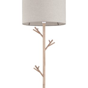 TK Albero gulvlampe - beige hr, natur fyrretr og hvid stl