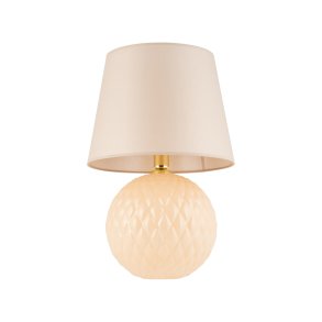 TK Santana bordlampe - natur stof og sort glas