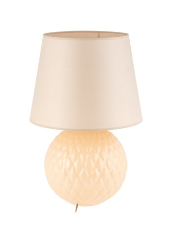 TK Santana bordlampe - natur stof og sort glas