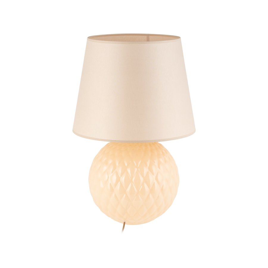 TK Santana bordlampe - natur stof og sort glas