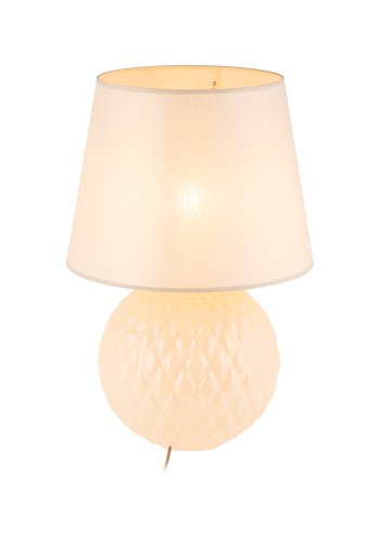 TK Santana bordlampe - natur stof og sort glas