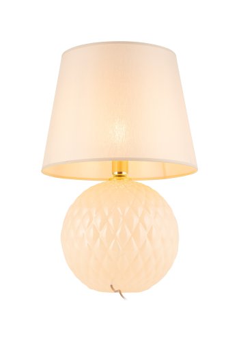 TK Santana bordlampe - natur stof og sort glas
