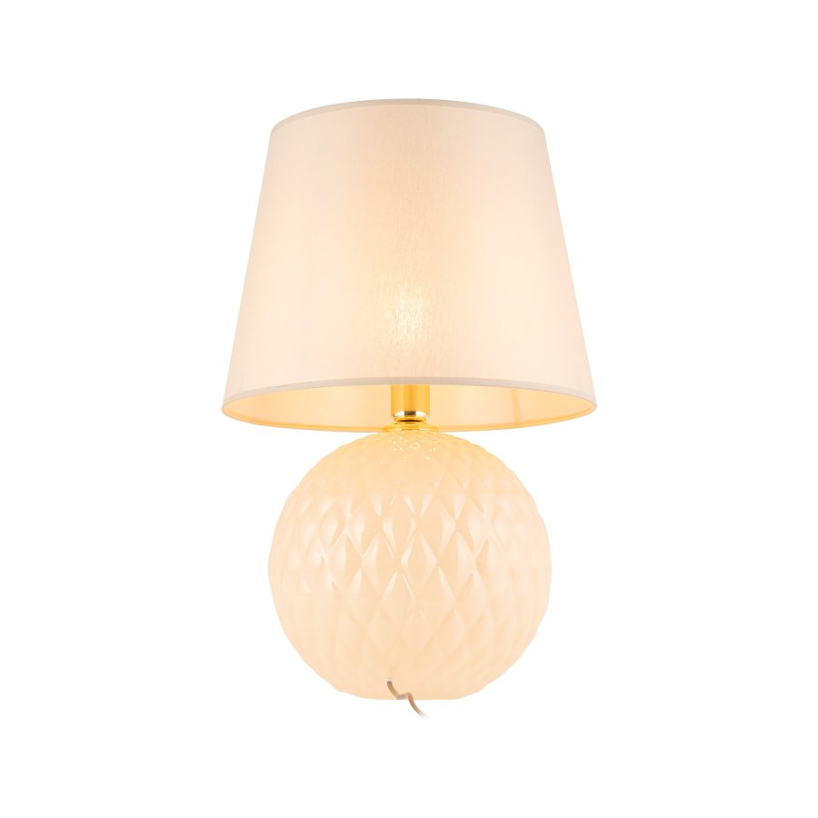 TK Santana bordlampe - natur stof og sort glas
