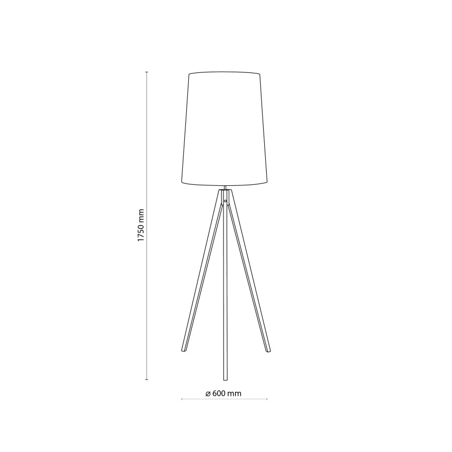 TK Walz gulvlampe - sort stof og natur tr