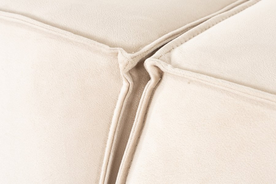 NORDVÄRK Lora 2 pers. sofa, m. 2 puder - creme stof og plastik