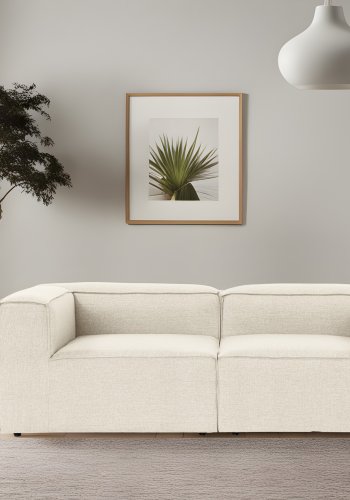 NORDVÄRK Fora 2 pers. sofa - ecru stof og plastik