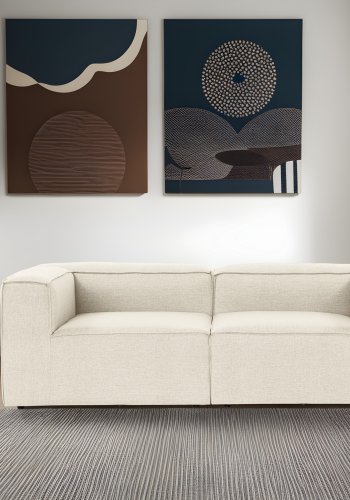 NORDVÄRK Fora 2 pers. sofa - ecru stof og plastik