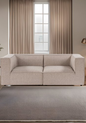 NORDVÄRK Sora 2 pers. sofa - sand/beige stof og plastik