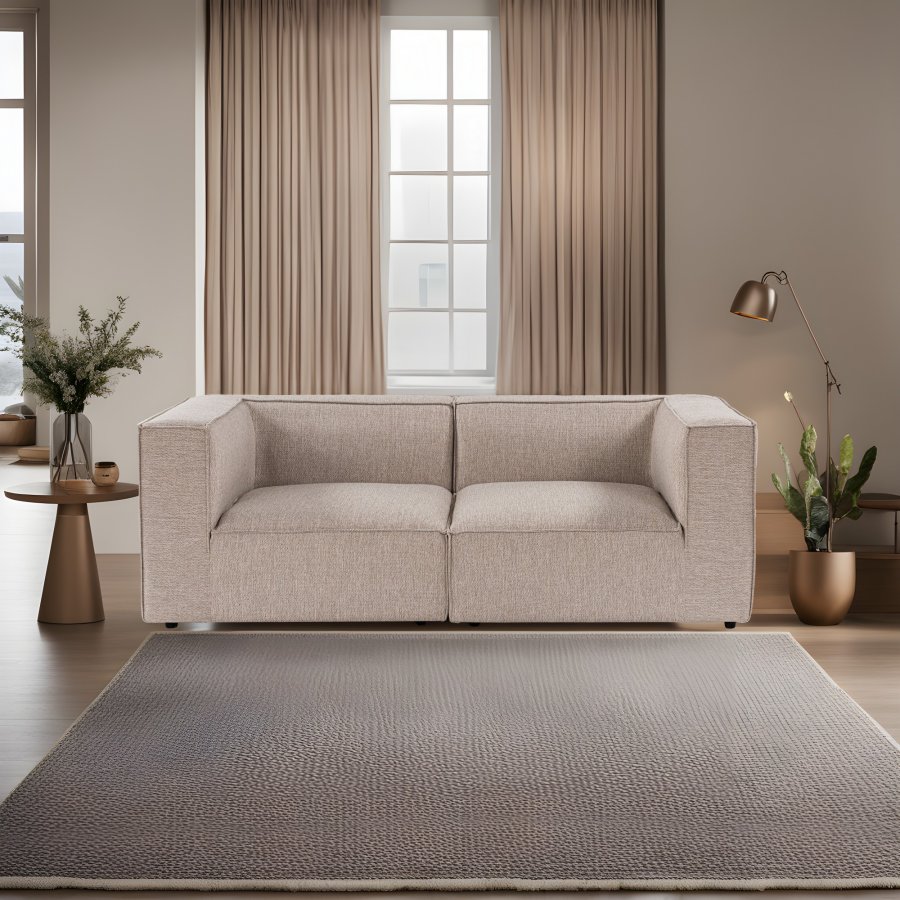 NORDVÄRK Sora 2 pers. sofa - sand/beige stof og plastik