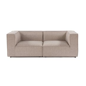 NORDVÄRK Sora 2 pers. sofa - sand/beige stof og plastik