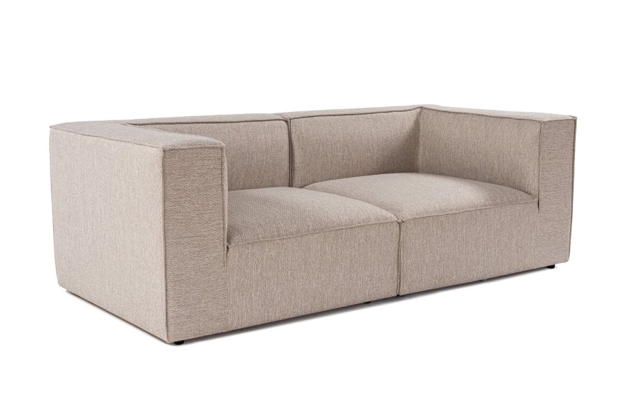 NORDVÄRK Sora 2 pers. sofa - sand/beige stof og plastik