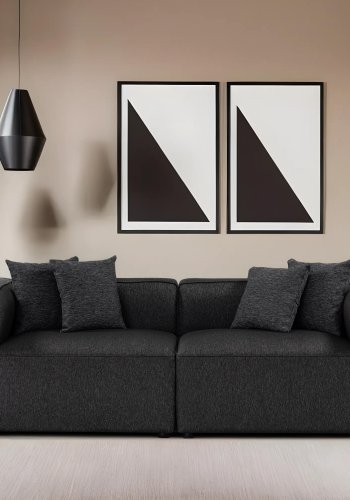 NORDVÄRK Mora XL 2 pers. sofa - antracitgr stof og plastik