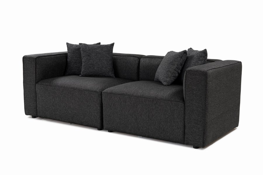 NORDVÄRK Mora XL 2 pers. sofa - antracitgr stof og plastik