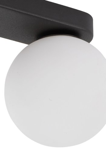 TK Mini loftlampe, m. 2 skrme - hvid glas og sort metal