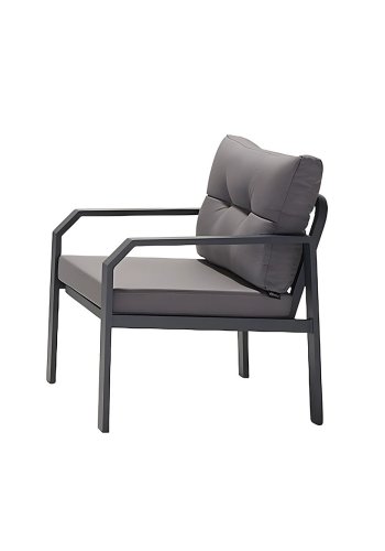 NORDVÄRK Arya udendrs loungest, m. 2 stole, 1 sofa, 1 bord, antracit hynder - antracit aluminium