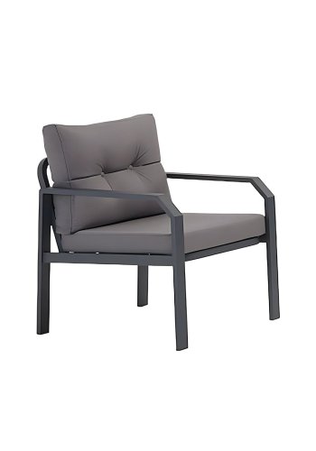 NORDVÄRK Arya udendrs loungest, m. 2 stole, 1 sofa, 1 bord, antracit hynder - antracit aluminium