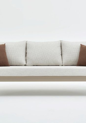 NORDVÄRK Morento udendrs loungest, m. 2 stole, 1 sofa, 1 bord, beige hynder - beige aluminium