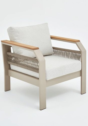 NORDVÄRK Morento udendrs loungest, m. 2 stole, 1 sofa, 1 bord, beige hynder - beige aluminium