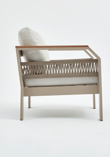 NORDVÄRK Morento udendrs loungest, m. 2 stole, 1 sofa, 1 bord, beige hynder - beige aluminium