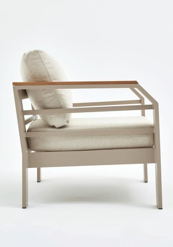 NORDVÄRK Assento udendrs loungest, m. 2 stole, 1 sofa, 1 bord, beige hynder - beige aluminium