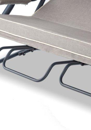 NORDVÄRK Salvia udendrs triple hngesofa - gr polyester stof og antracitgr metal