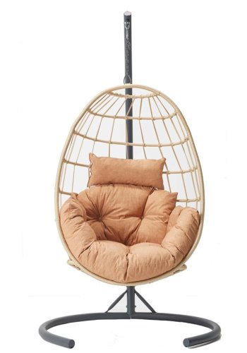 NORDVÄRK Tavus udendrs hngestol, m. cappucino hynder - creme og metal