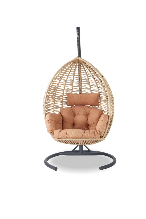 NORDVÄRK Saka 1 udendrs hngestol, m. hynder - beige og sort metal