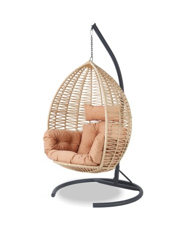 NORDVÄRK Saka 1 udendrs hngestol, m. hynder - beige og sort metal