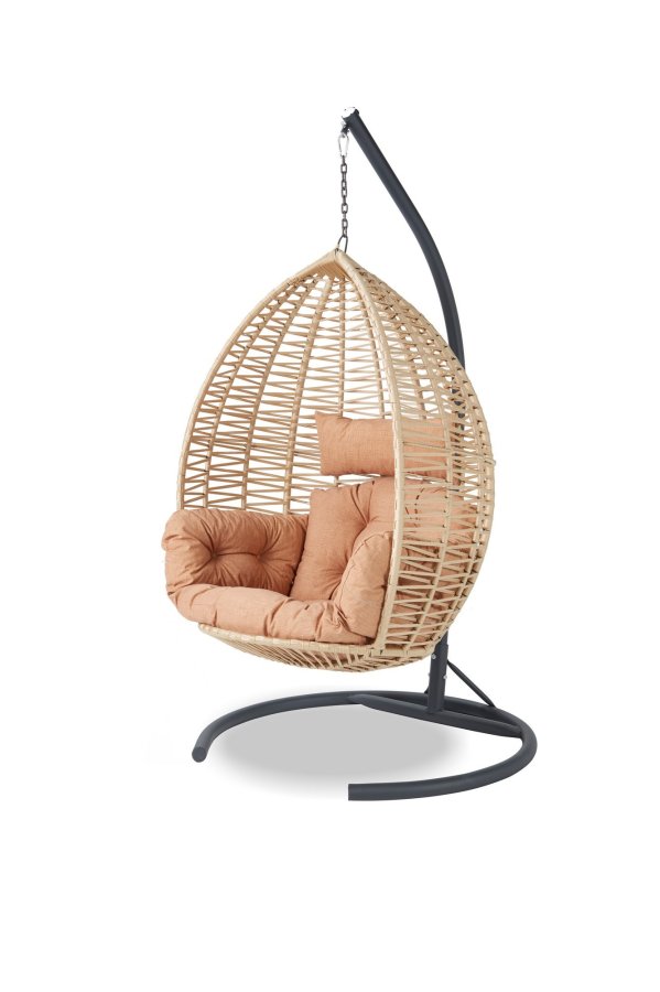 NORDVÄRK Saka 1 udendrs hngestol, m. hynder - beige og sort metal